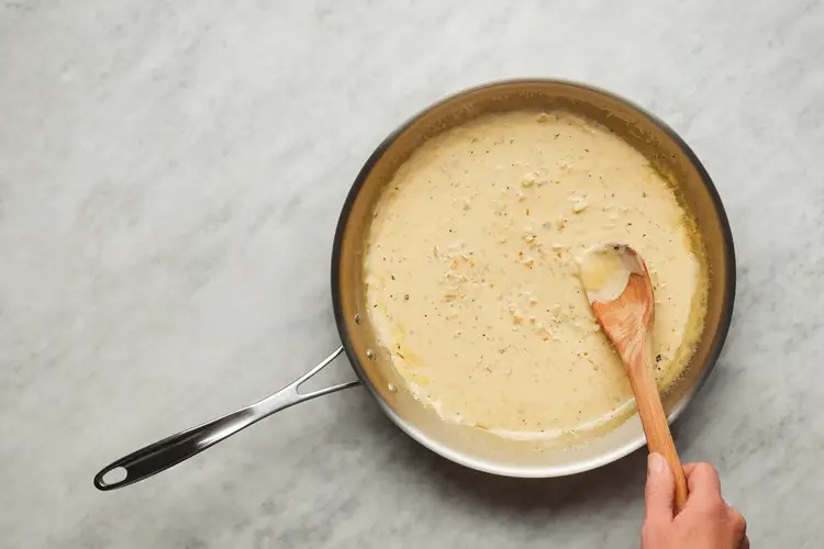 Making the cream sauce